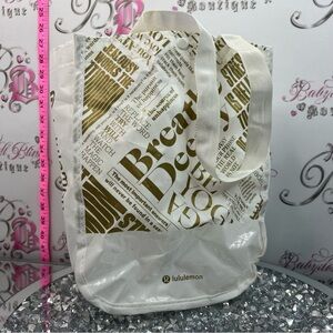 lululemon athletica White Tote with Gold Typography